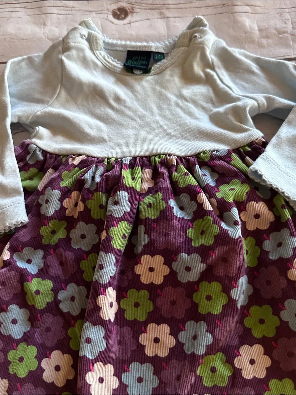 Mini Boden floral cord dress